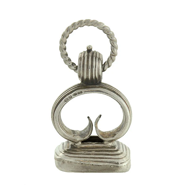 Victorian Sterling Silver Onyx Seal Fob - Image 2