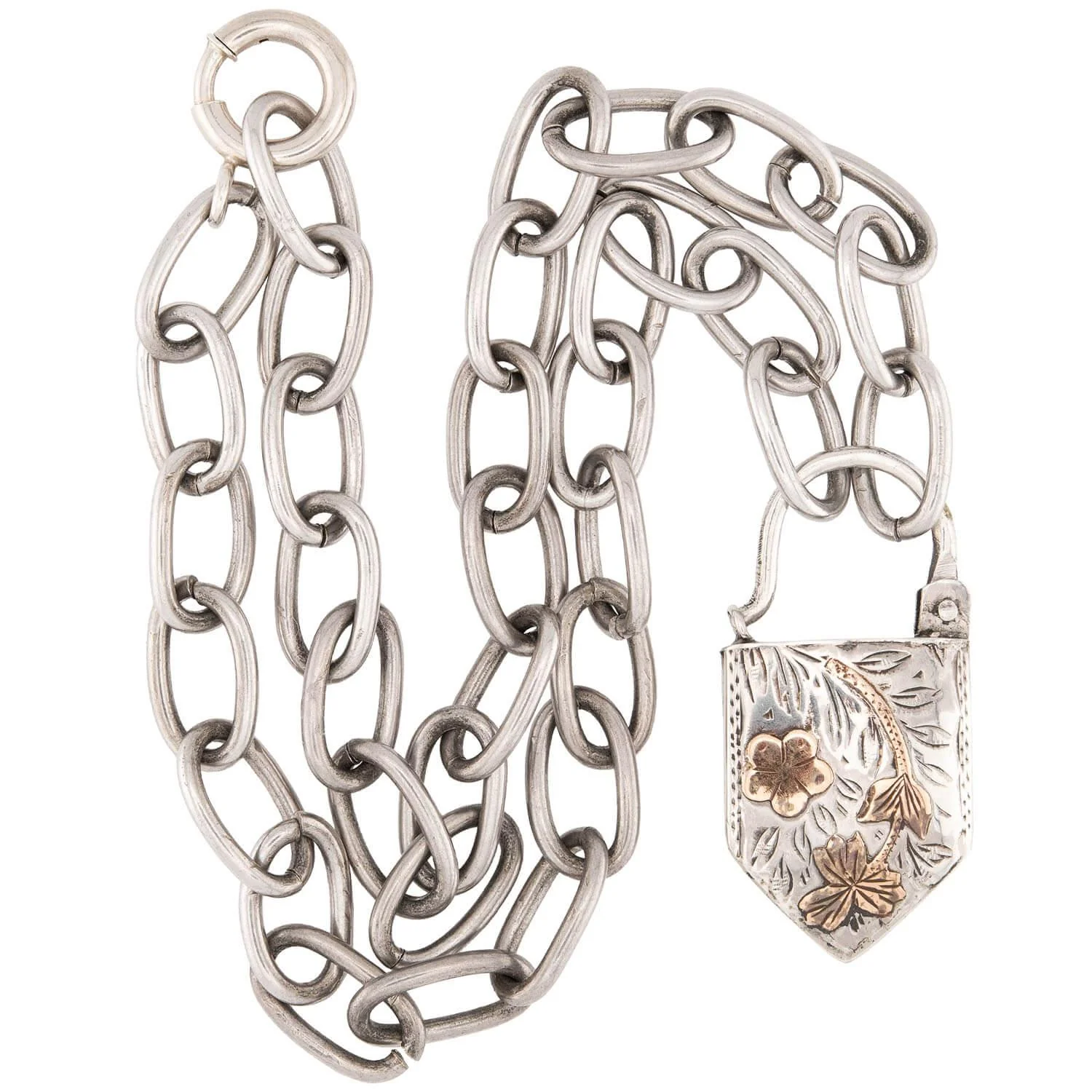 "Victorian" Sterling Silver Padlock Pendant Necklace - Image 2