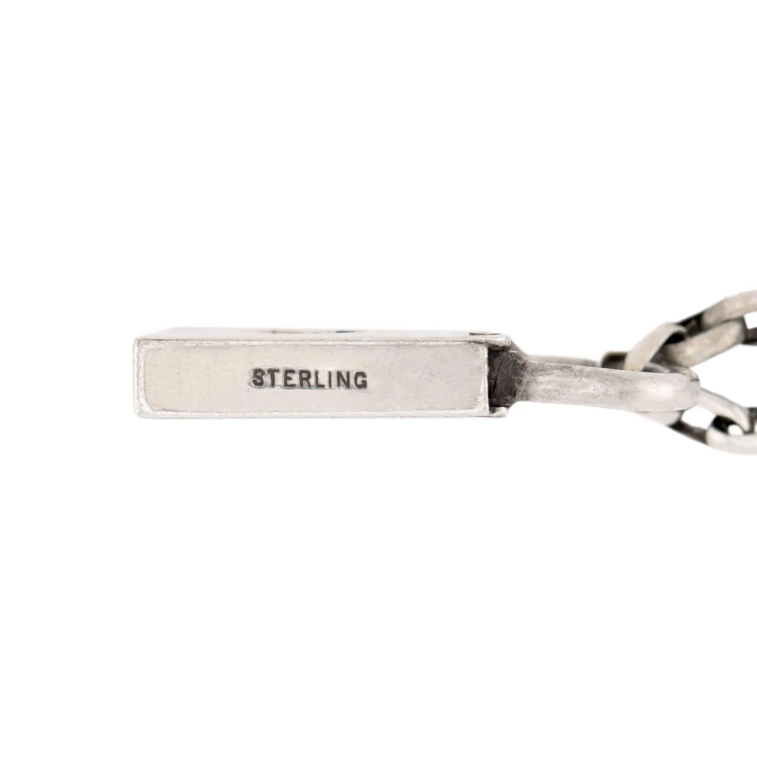 Victorian Sterling Silver Padlock Pendant Necklace - Image 6
