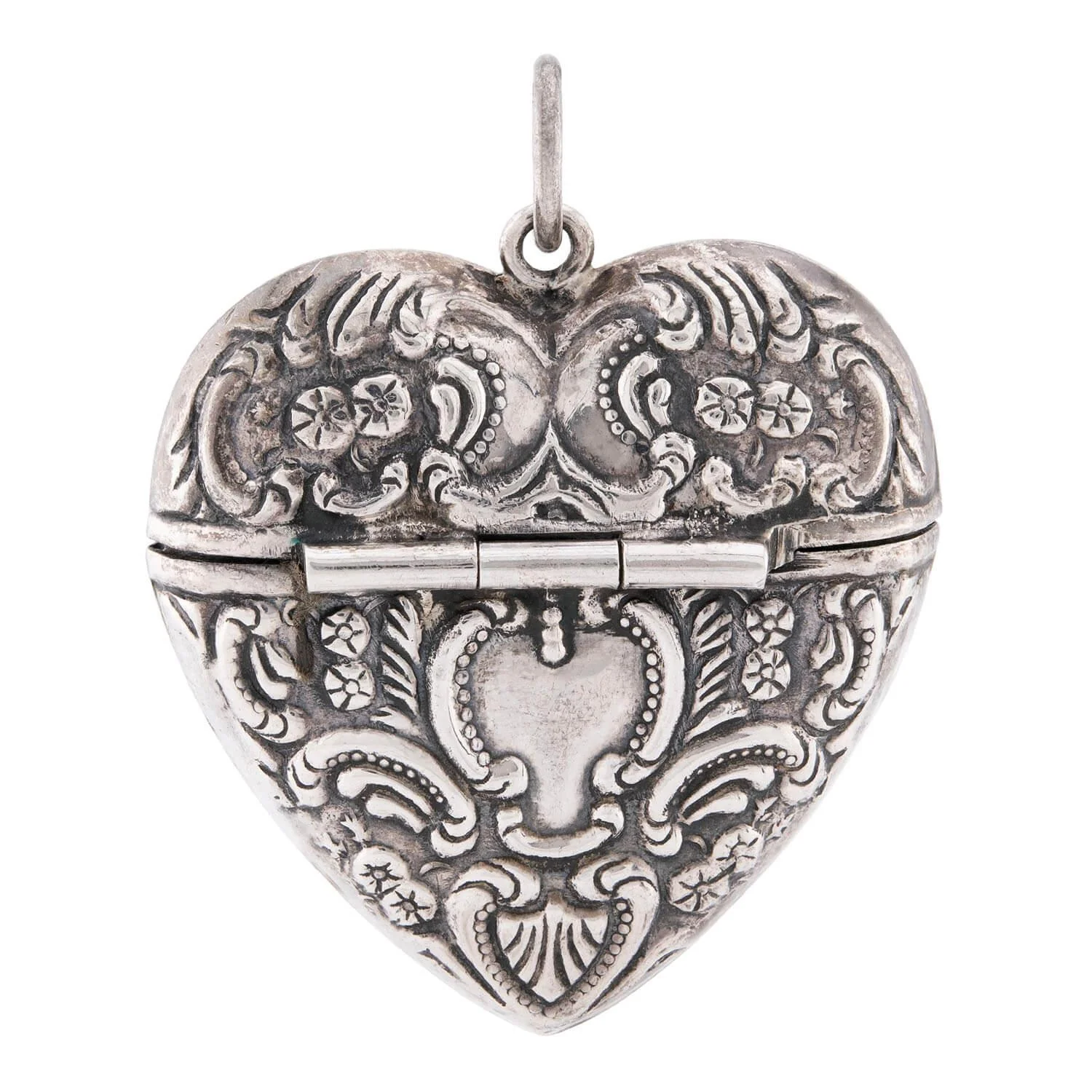 Victorian Sterling Silver Repoussé Match Safe Pendant - Image 4