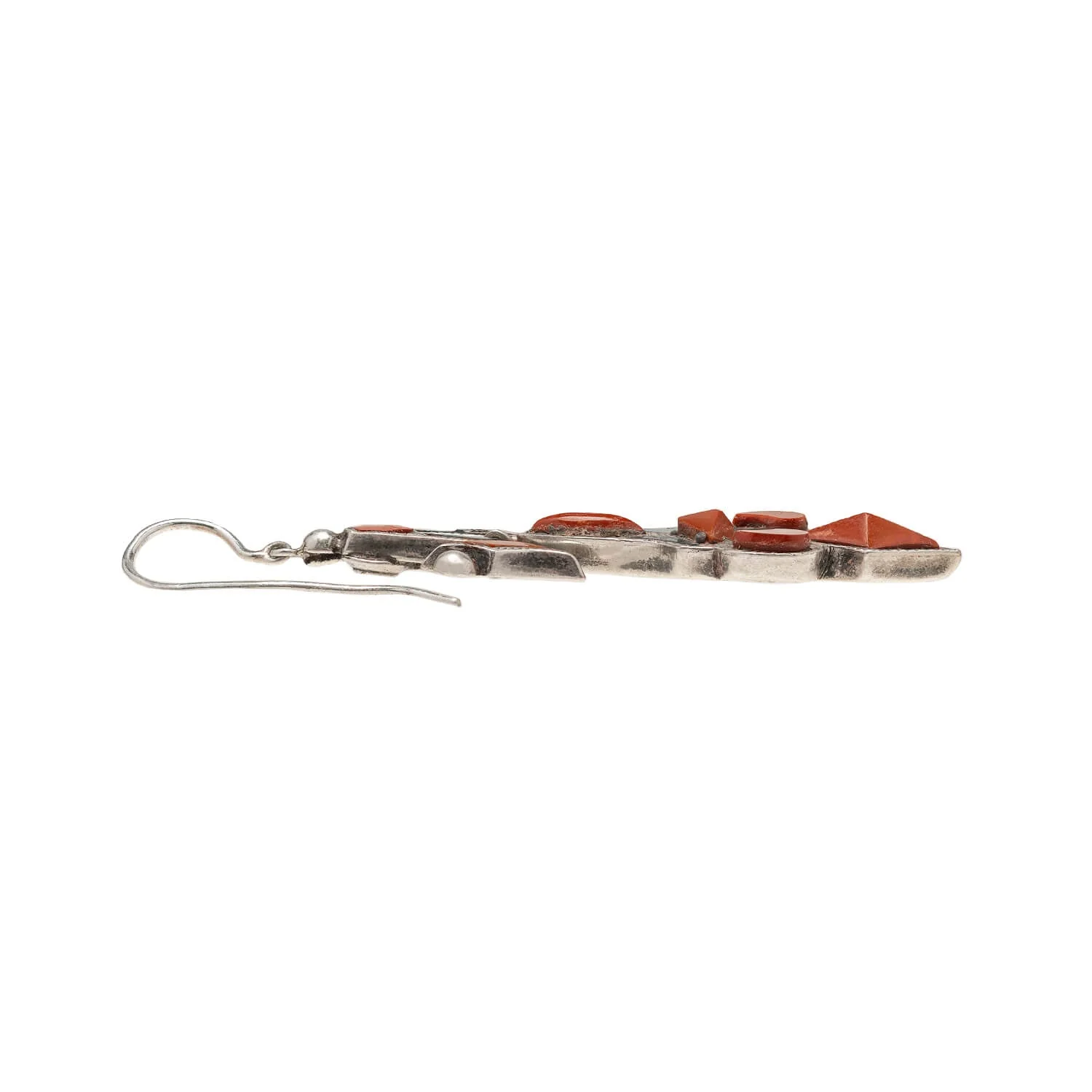Victorian Sterling Silver & Scottish Agate Earrings - Image 2