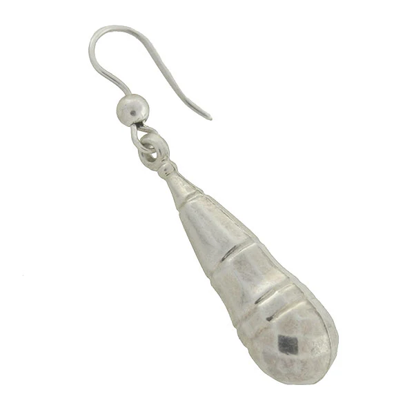 Victorian Sterling Silver Teardrop Vessel Earrings - Image 2