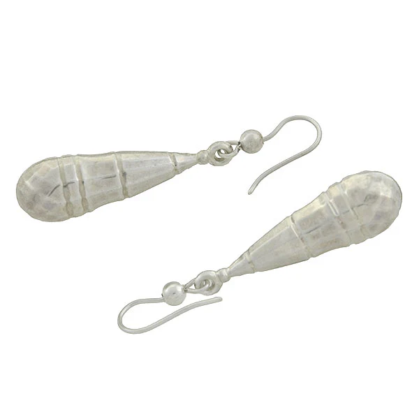 Victorian Sterling Silver Teardrop Vessel Earrings - Image 5