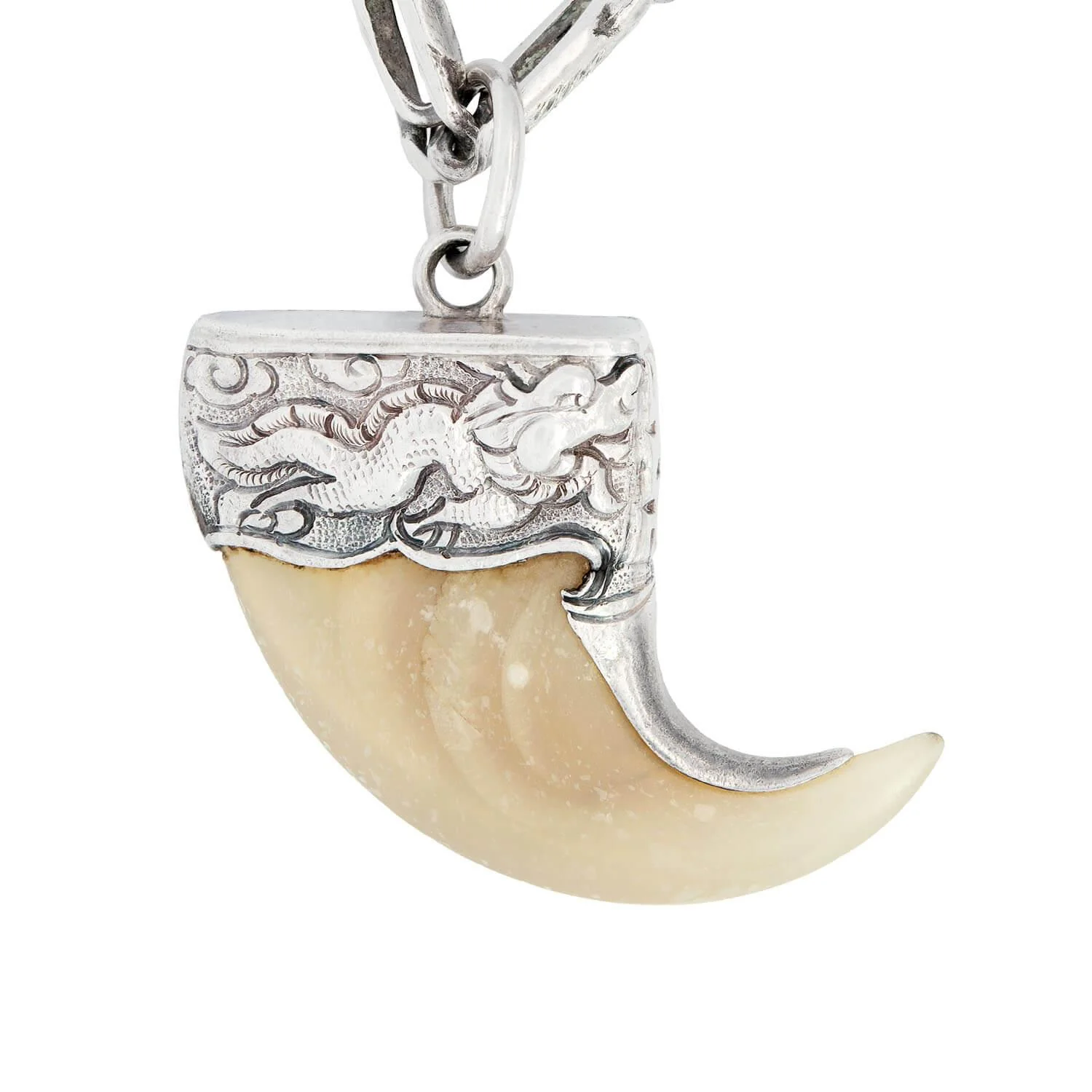 Victorian Sterling Silver Tiger Claw Bracelet - Image 2