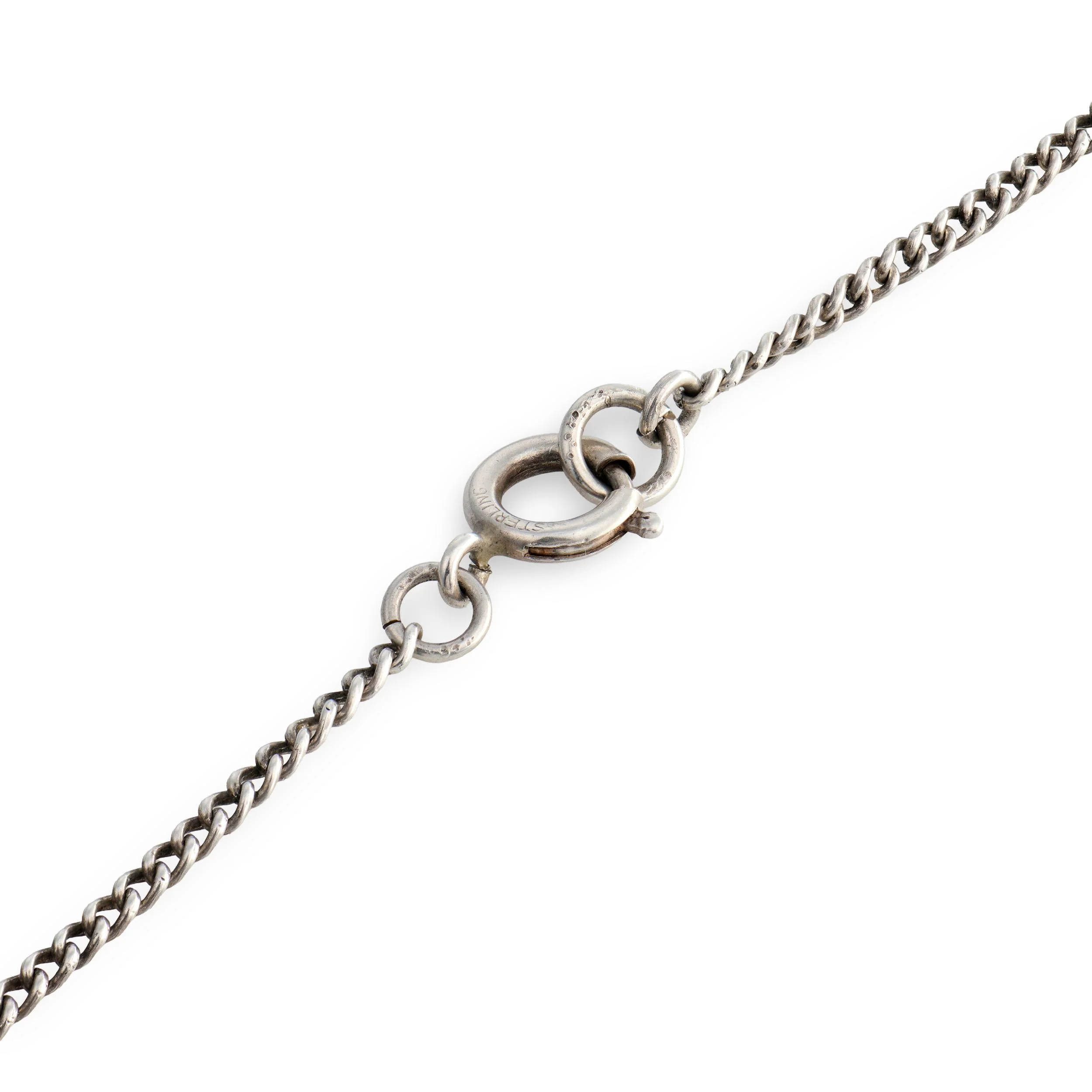 Victorian Sterling Silver Turquoise Festoon Necklace - Image 4