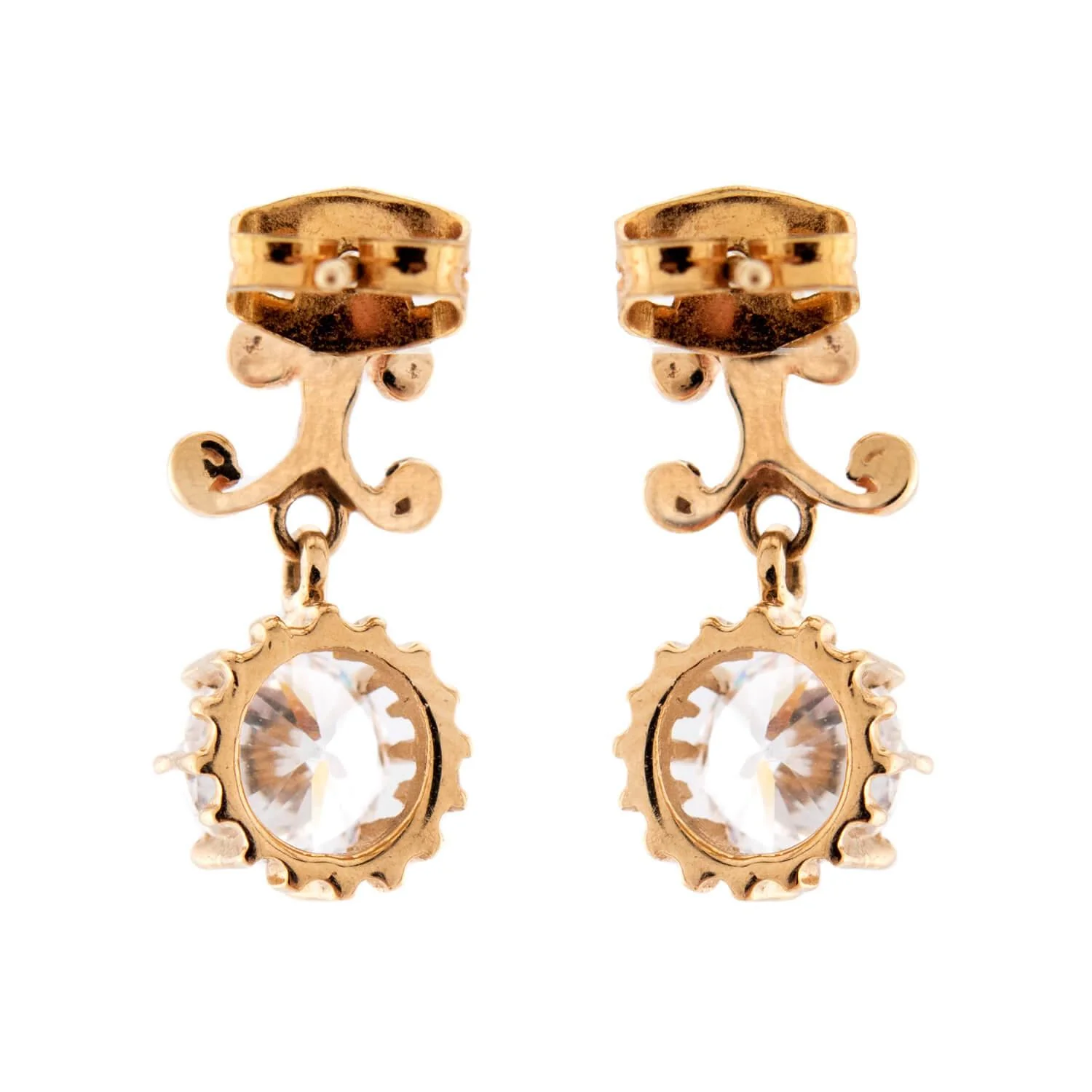 Victorian Style 14k White Gold Dangle Earring - Image 3