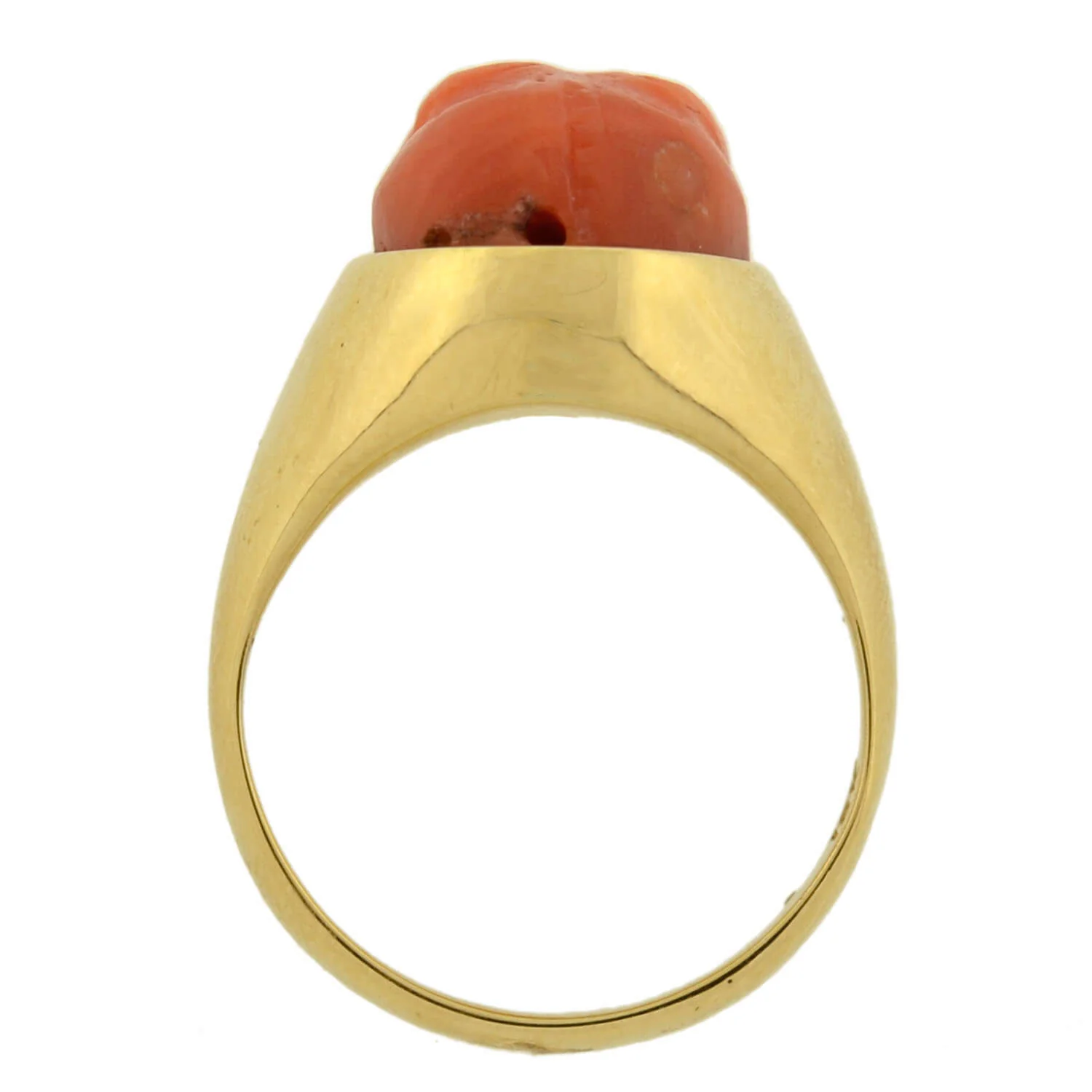 Victorian 18k Hand Coral Skull Ring - Image 4