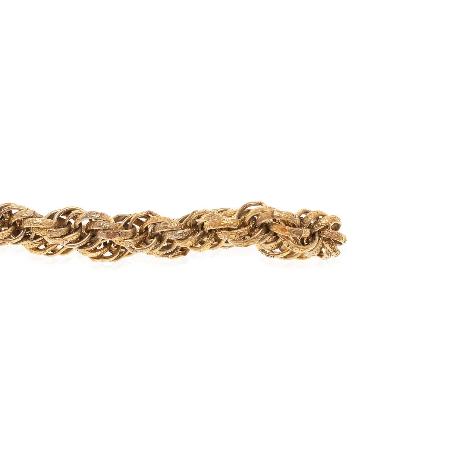 Victorian Style Long Gold-Plated Twisted Rope Chain Necklace 60" - Image 2