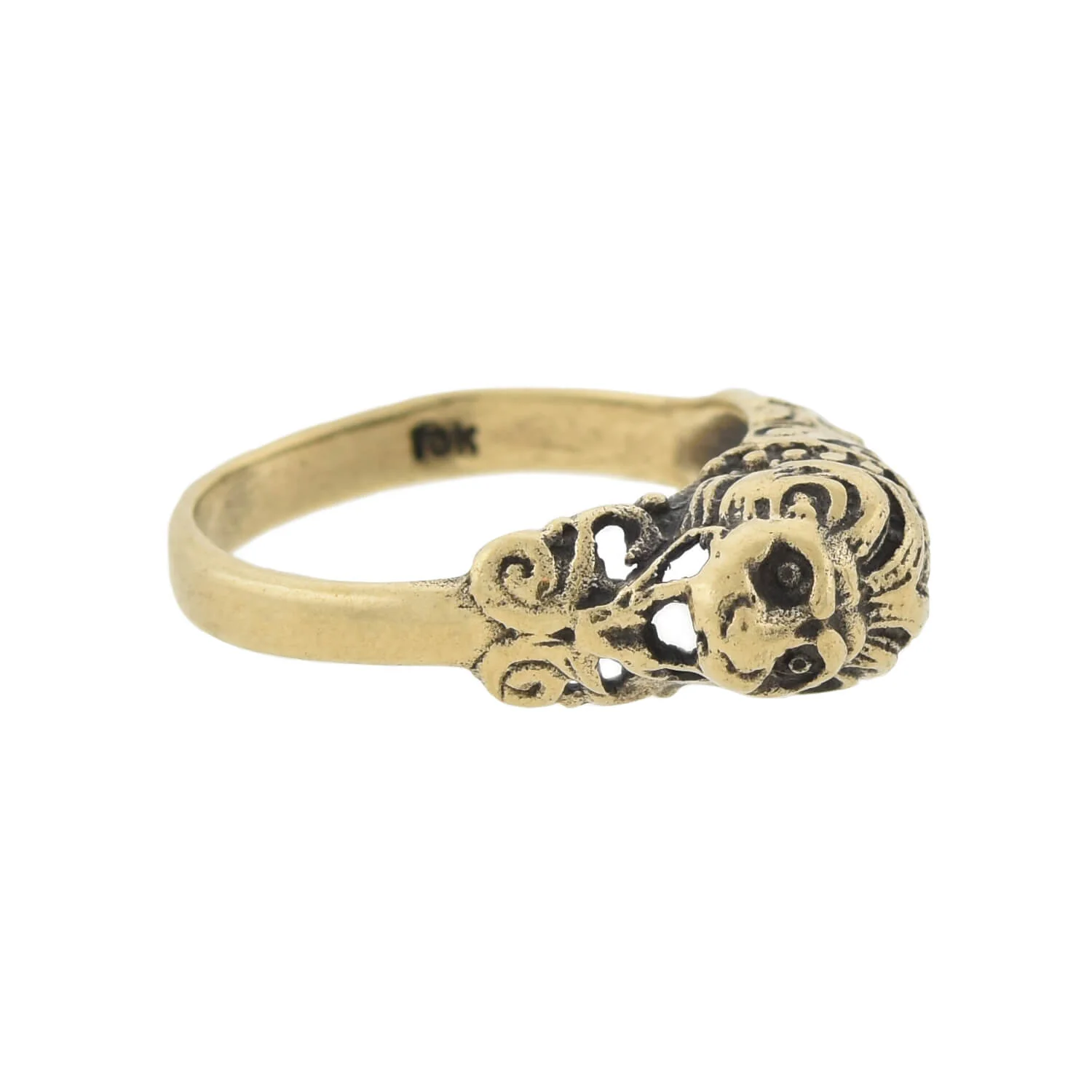 Vintage 10kt Lion's Head Figural Ring - Image 3