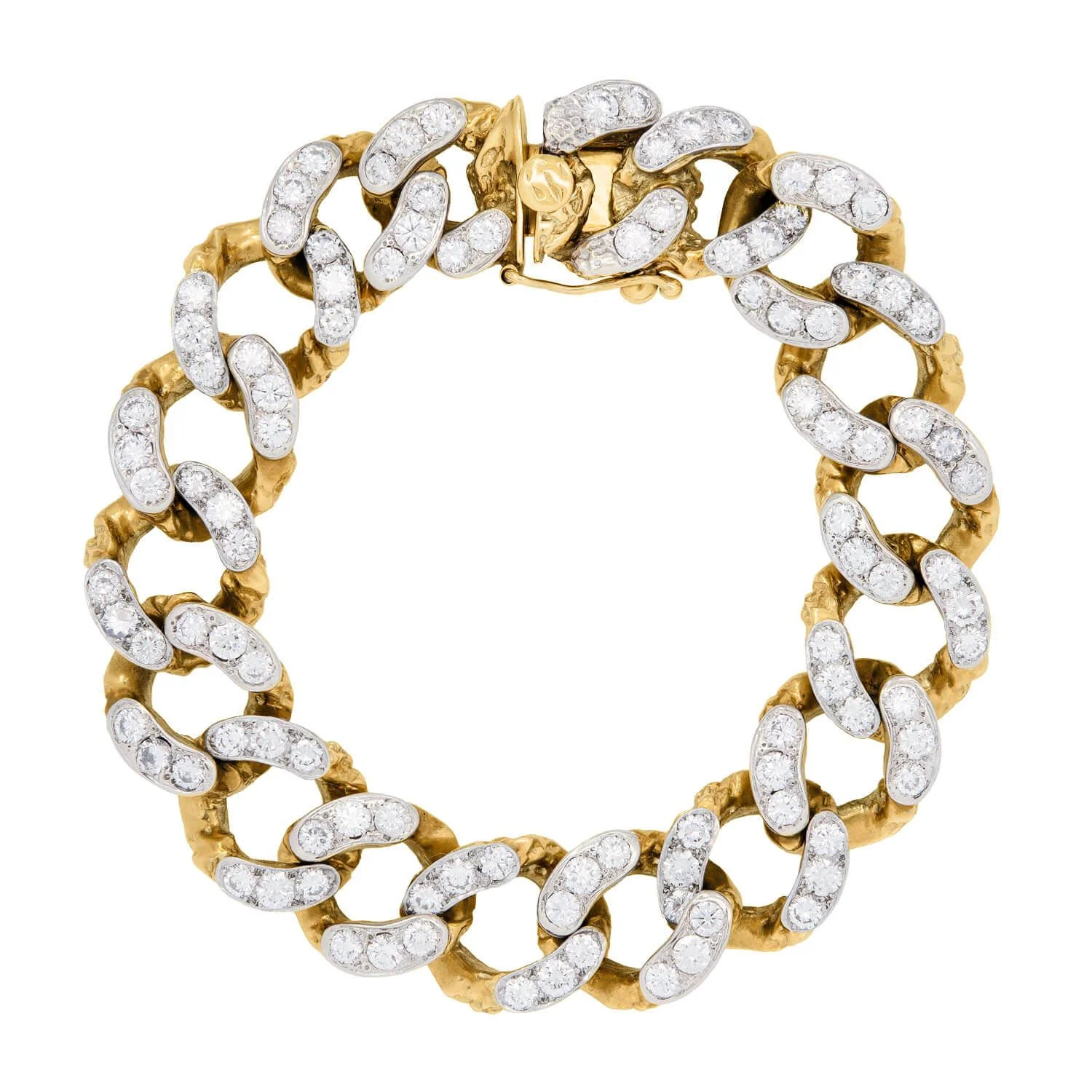 Vintage 14k & Platinum Diamond Cuban Link Bracelet (On Hold)