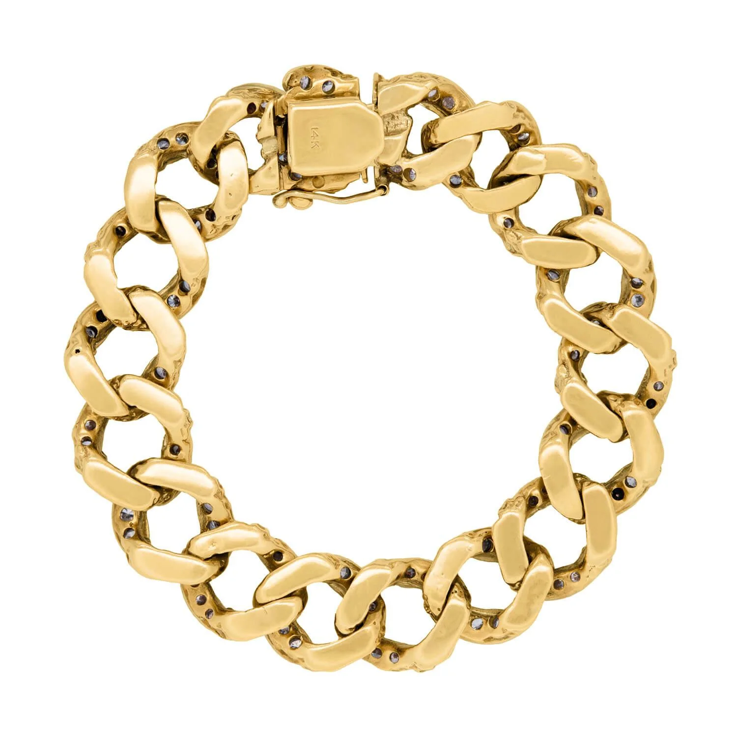 Vintage 14k & Platinum Diamond Cuban Link Bracelet (On Hold) - Image 4