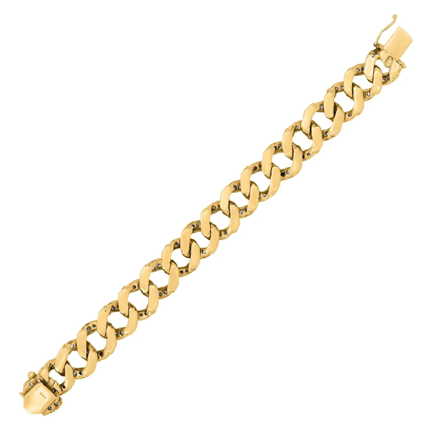 Vintage 14k & Platinum Diamond Cuban Link Bracelet (On Hold) - Image 5
