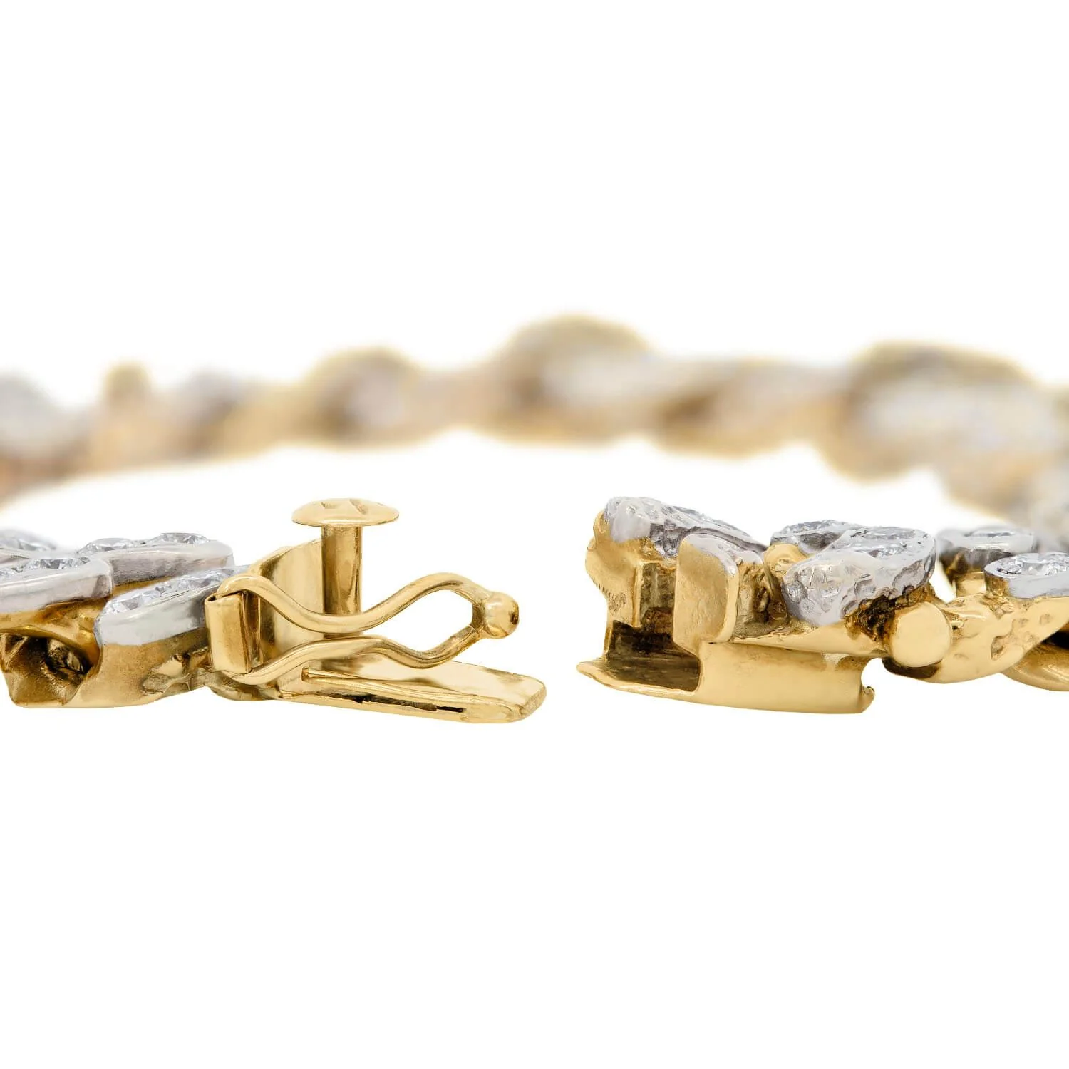 Vintage 14k & Platinum Diamond Cuban Link Bracelet (On Hold) - Image 6