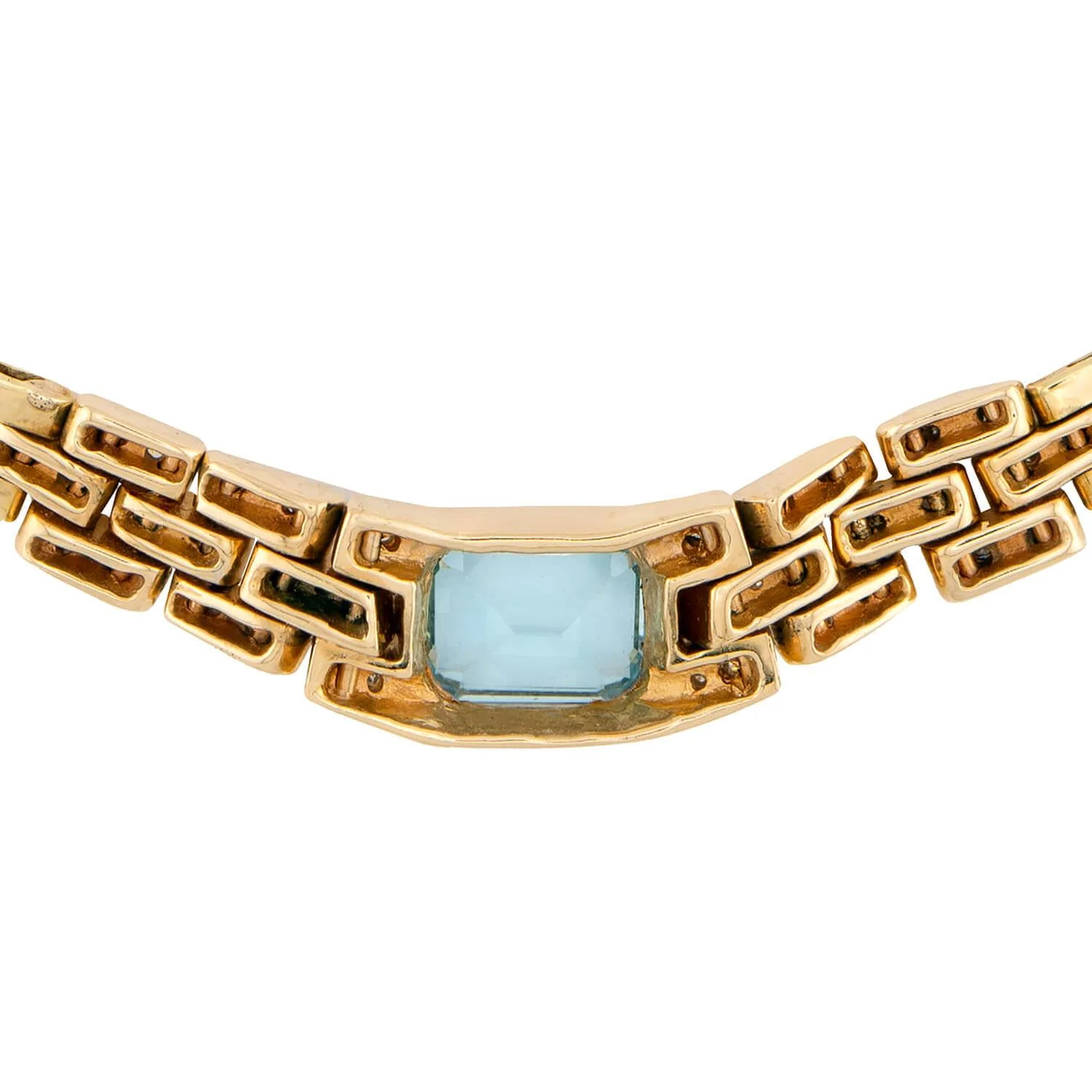 Estate 14k 3.75ct Aqua & Diamond Necklace 34 DWT - Image 4