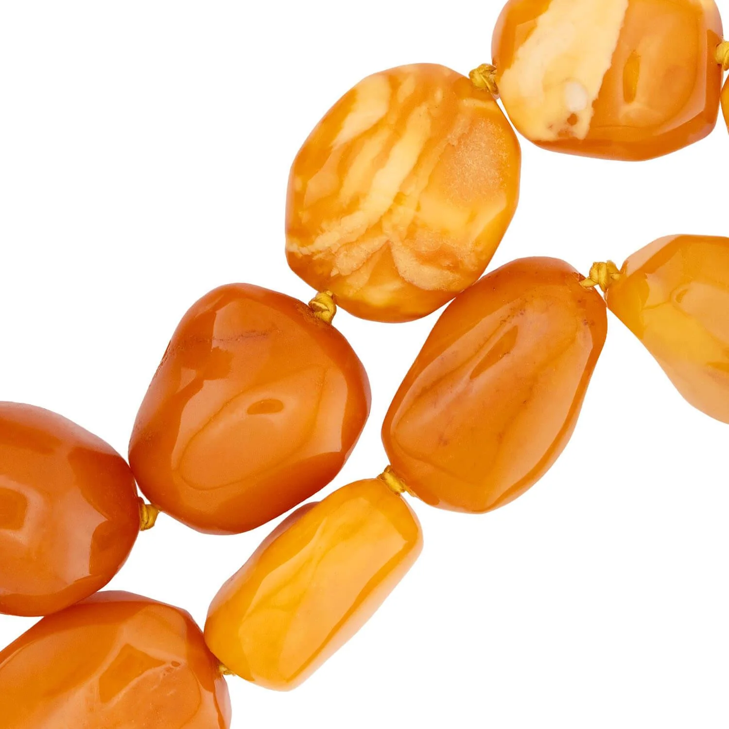 Vintage 14k Baltic Butterscotch Bead Necklace 26" - Image 3