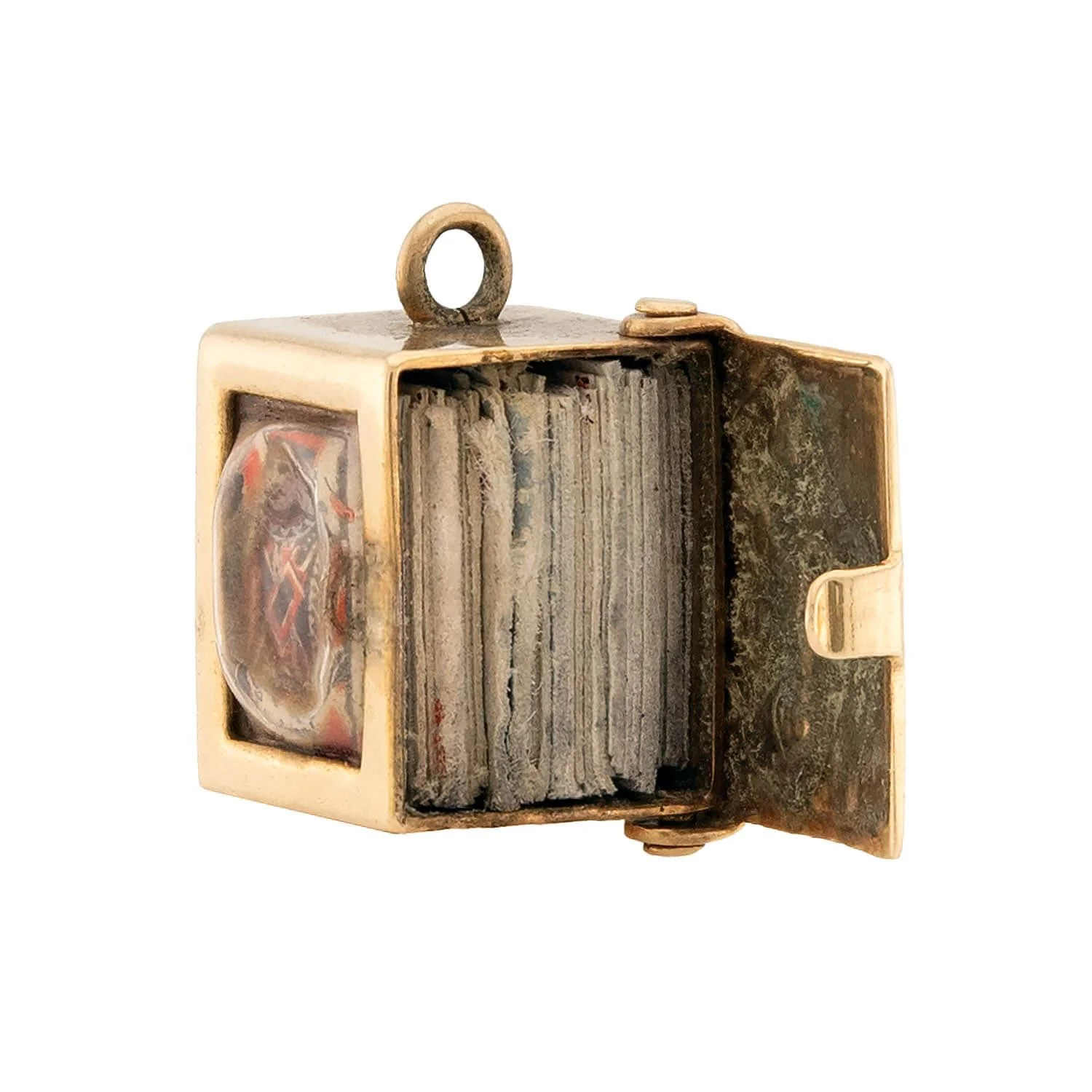 Vintage 14k Deck of Paper Cards Pendant/Charm - Image 2