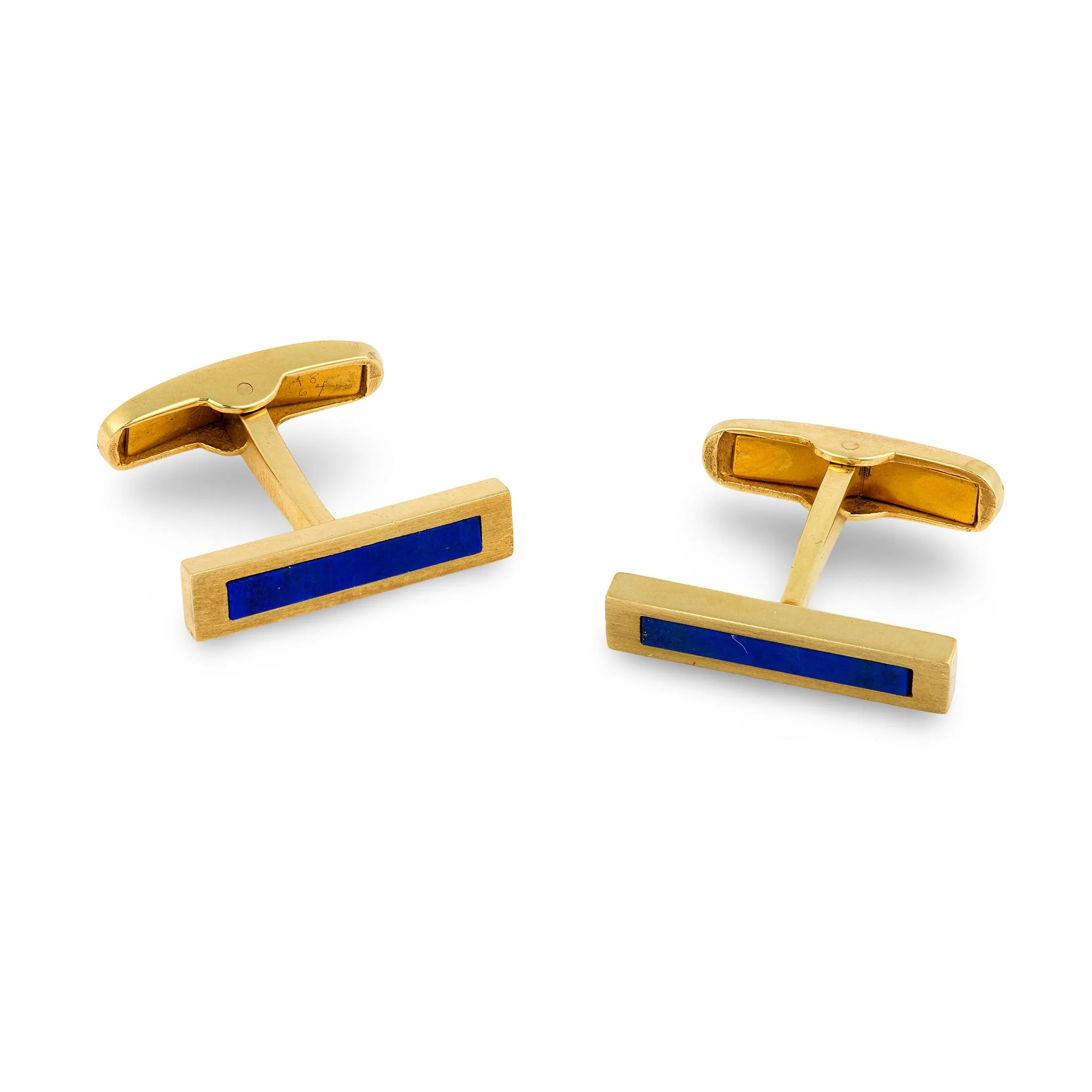Vintage 14k Lapis Cufflinks - Image 4