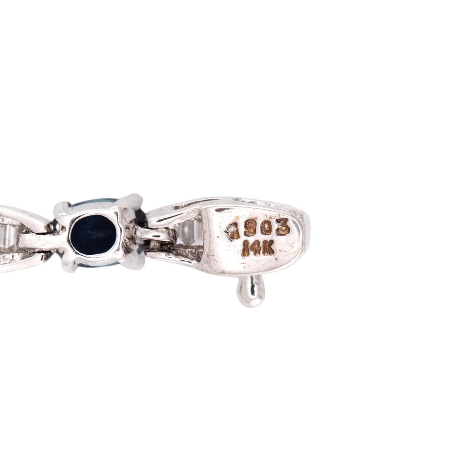 Vintage 14k Sapphire & Diamond Line Bracelet - Image 6