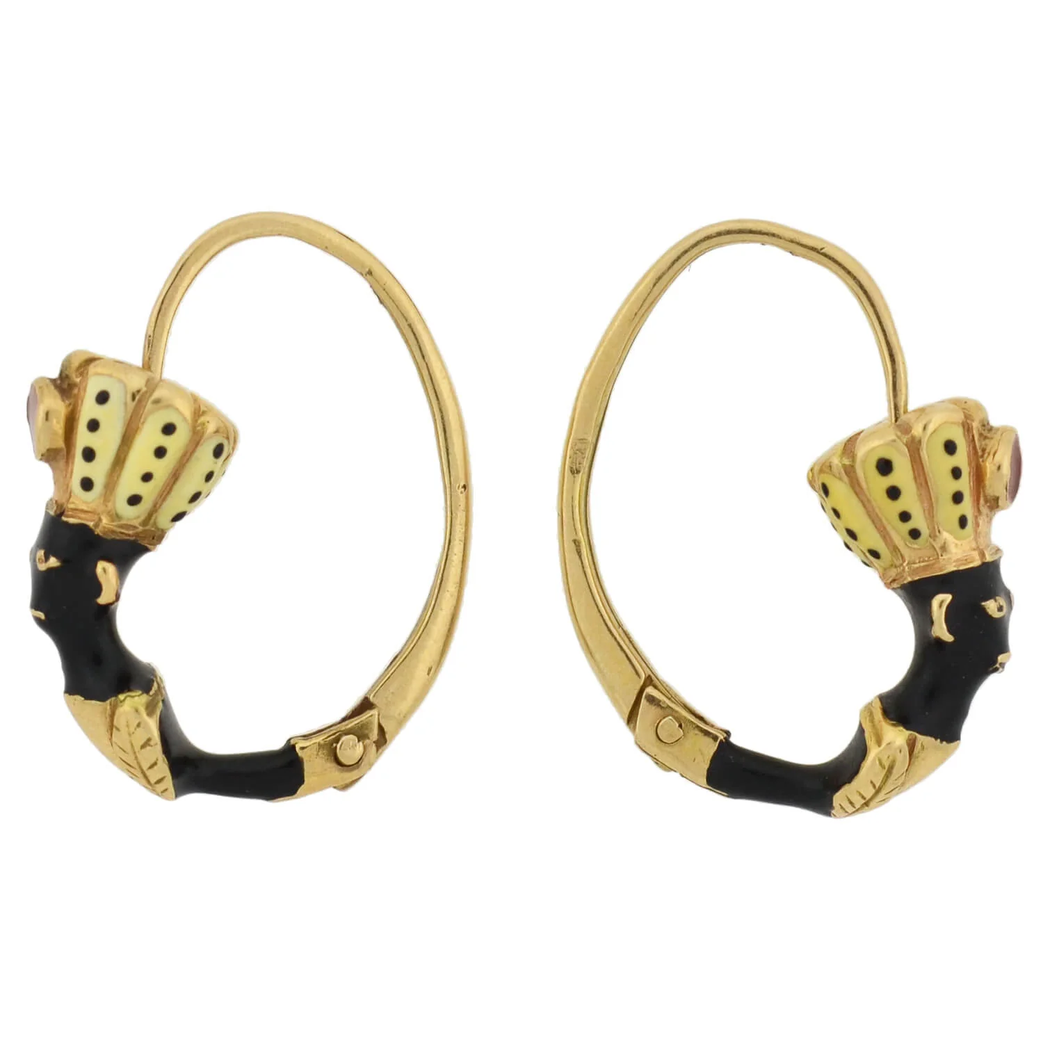 Vintage 14kt Enameled Blackamoor Earrings - Image 5