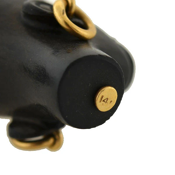 Vintage 14kt Hand Carved Blackamoor Earrings - Image 6