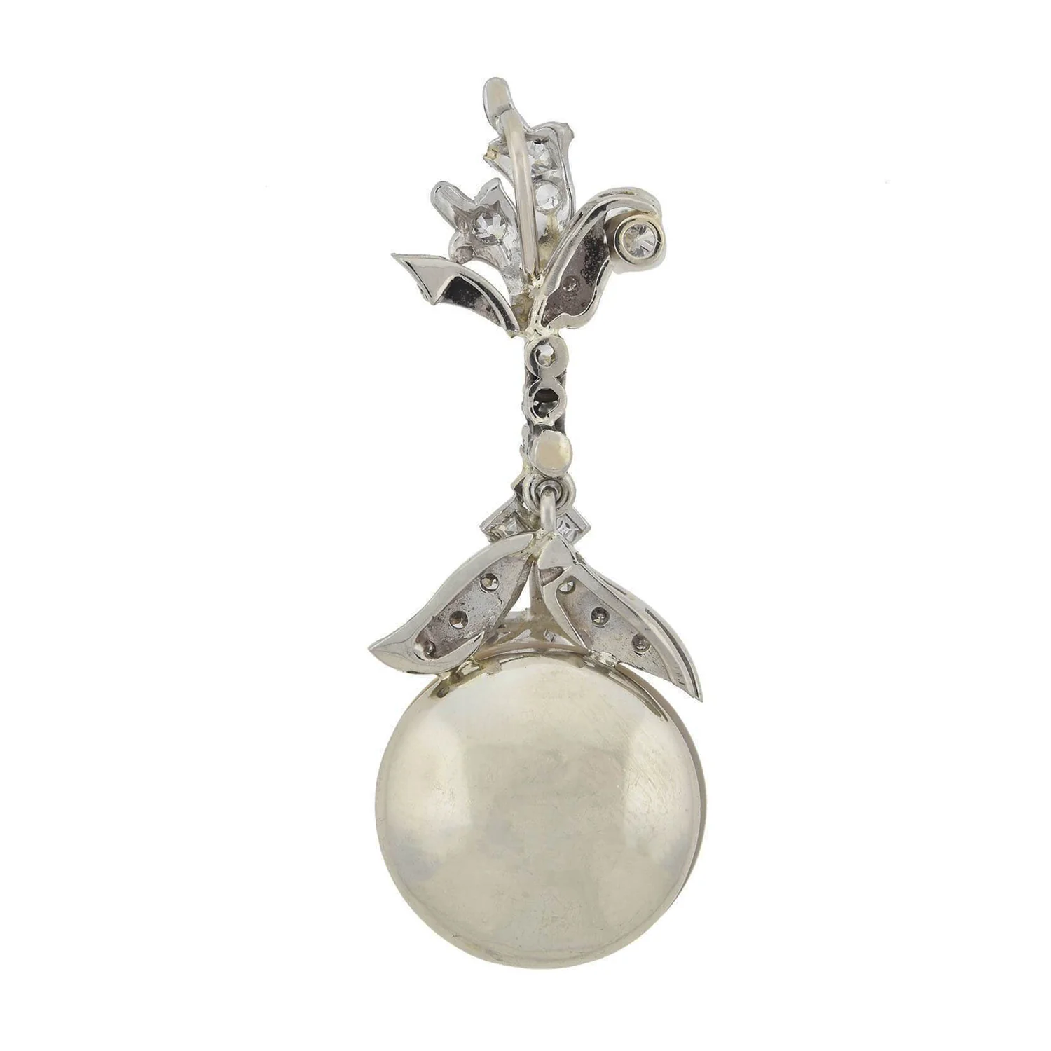 Vintage 14kt Mabe Pearl + Diamond Pendant 0.75ctw - Image 4