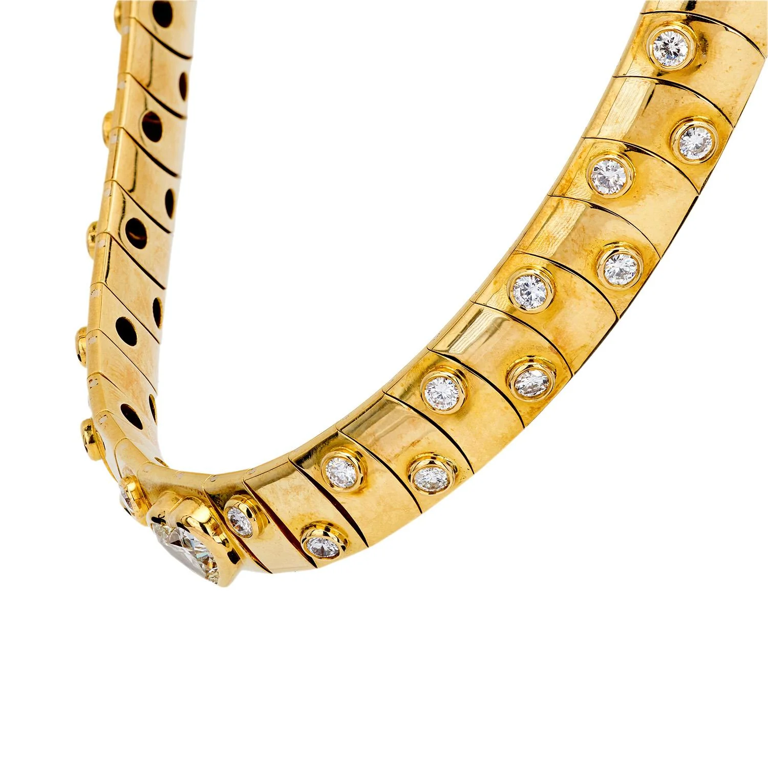 Vintage 18k Diamond Collar Necklace 62.5 DWT - Image 3