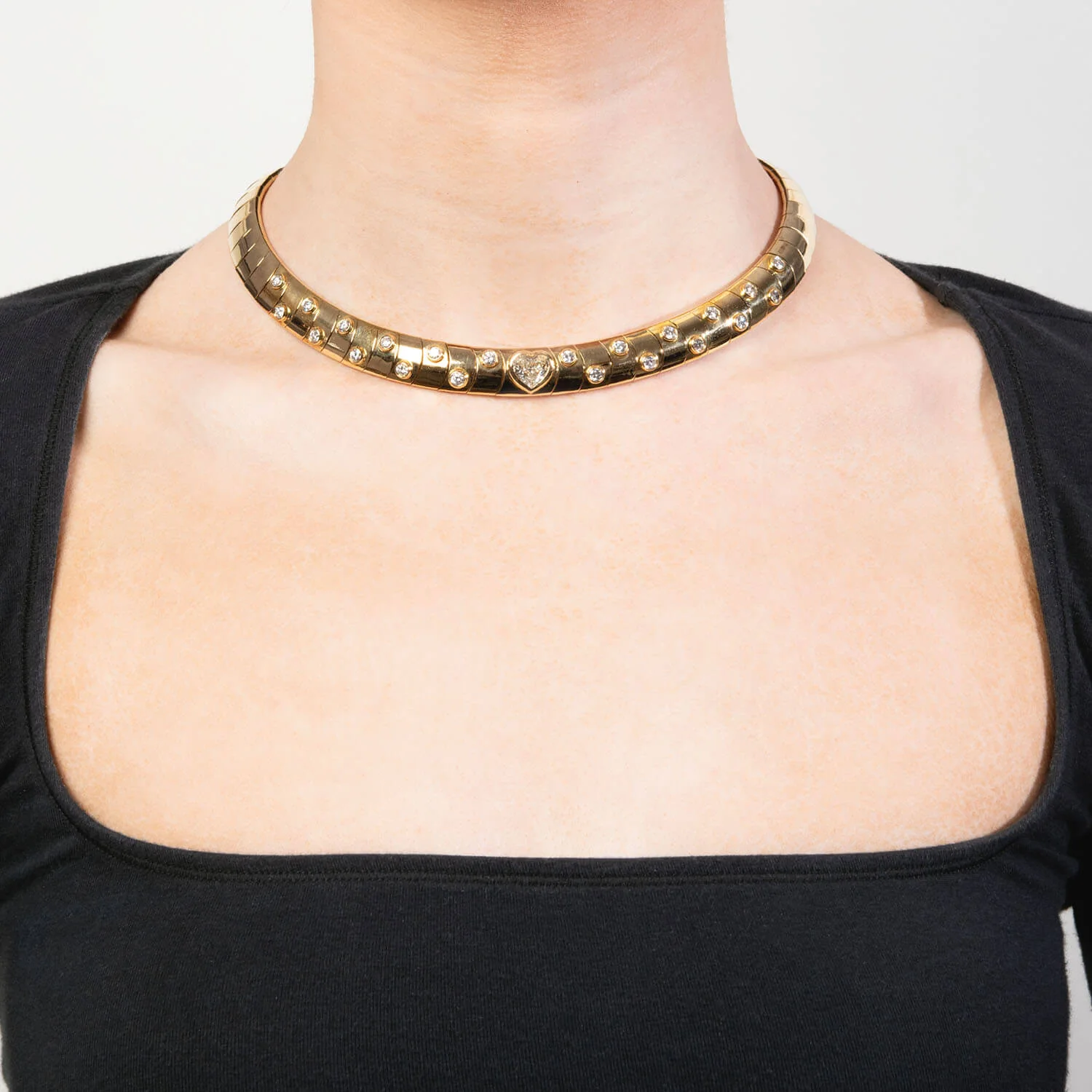 Vintage 18k Diamond Collar Necklace 62.5 DWT - Image 5