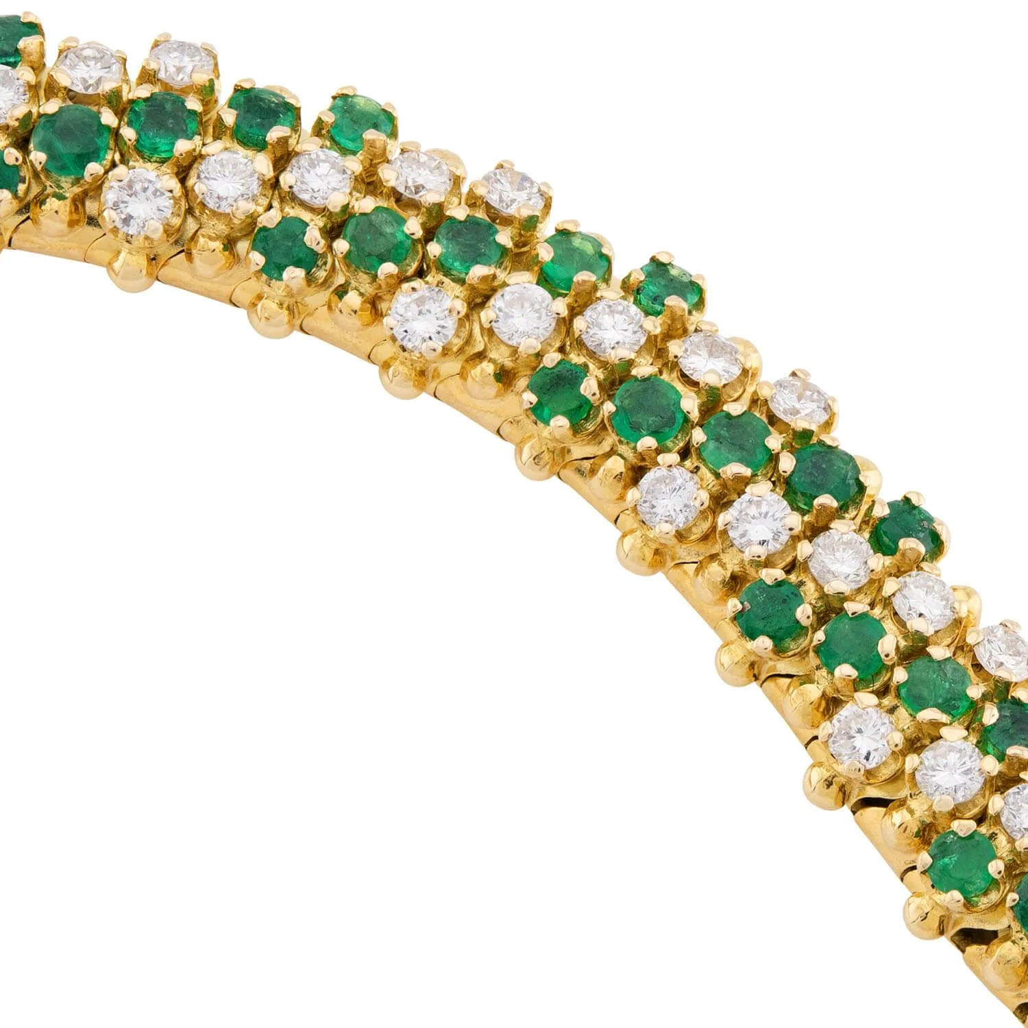 Vintage 18k Emerald & Diamond Bracelet - Image 2