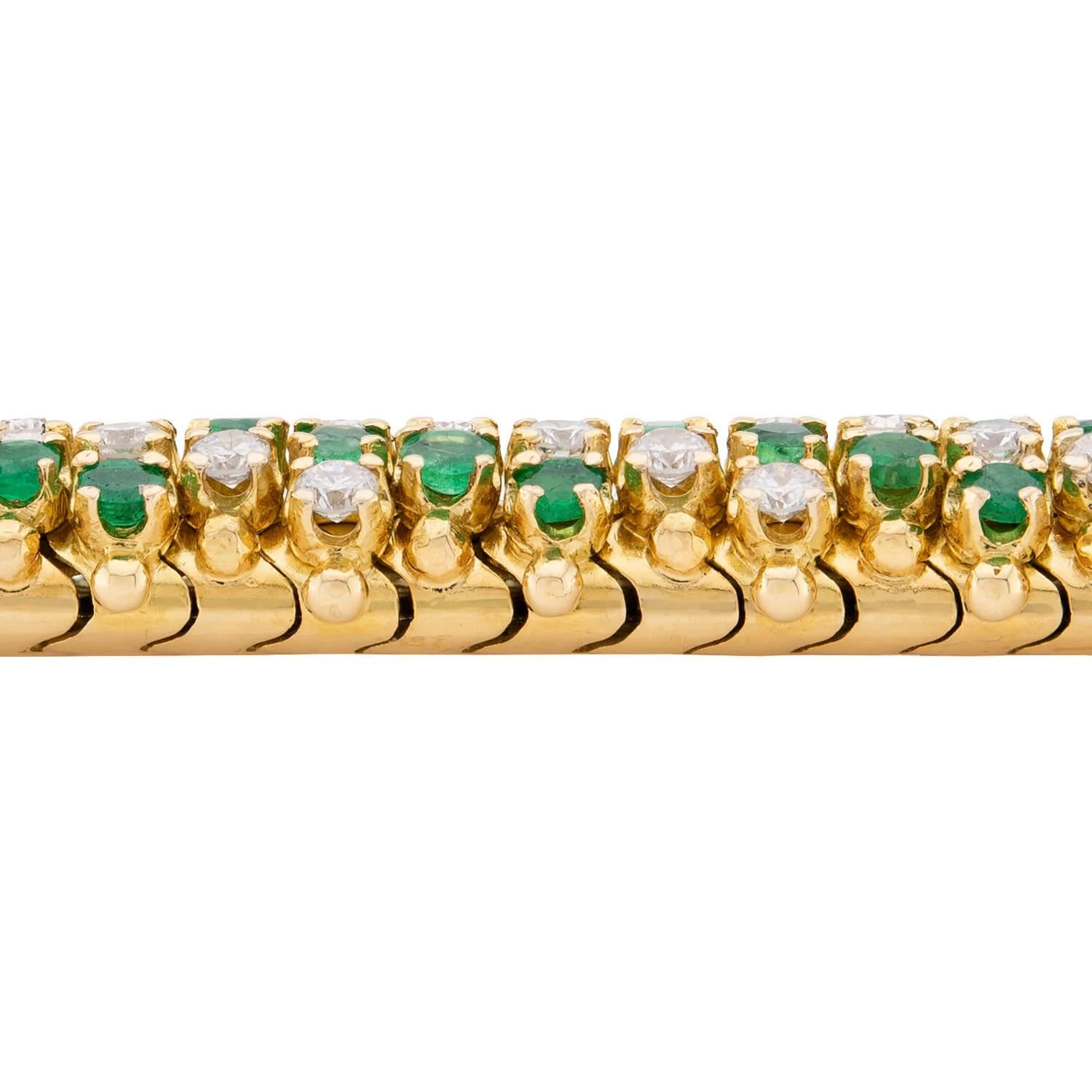 Vintage 18k Emerald & Diamond Bracelet - Image 3