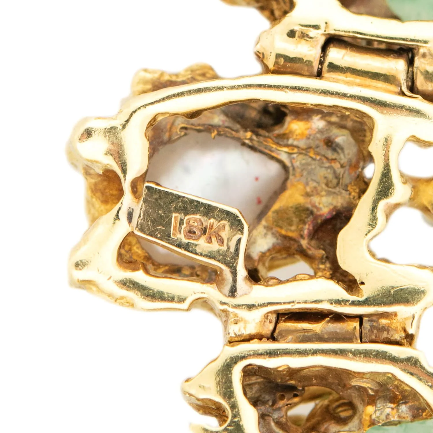 Vintage 18k Emerald 20ctw, Pearls, & Diamond Bracelet 43 DWT - Image 7