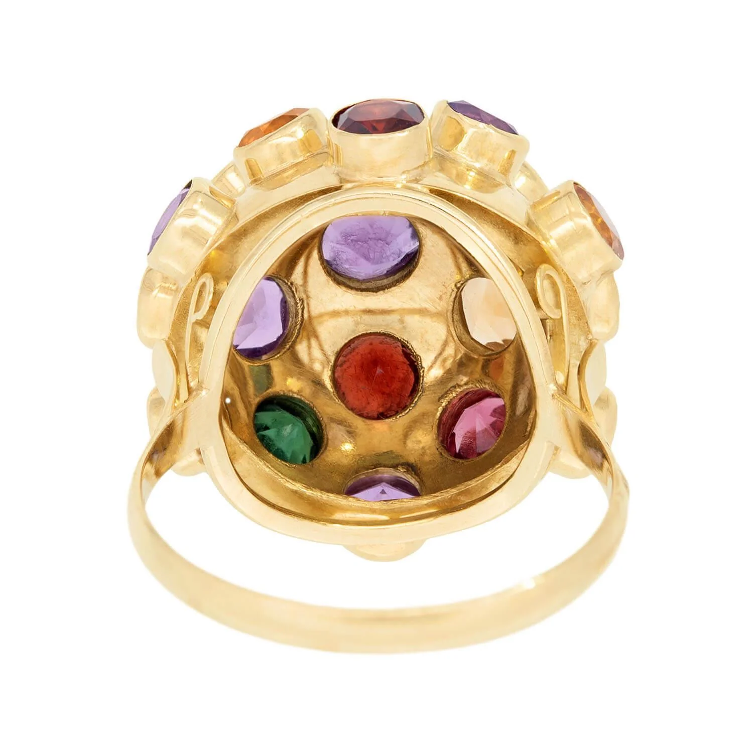 Vintage 18k Multi Stone Sputnik Ring - Image 5