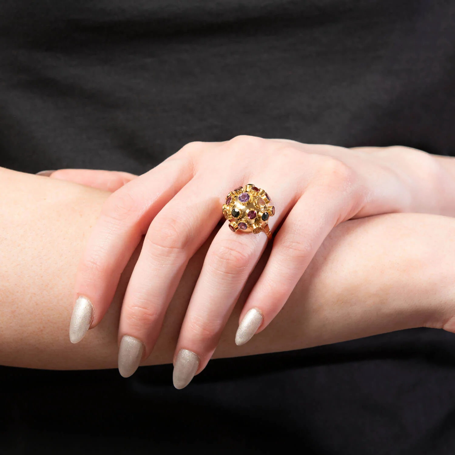 Vintage 18k Multi Stone Sputnik Ring - Image 8
