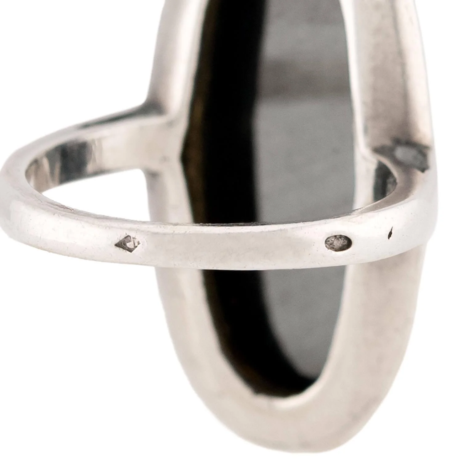 Vintage French Sterling Silver/18k Hematite Ring - Image 7