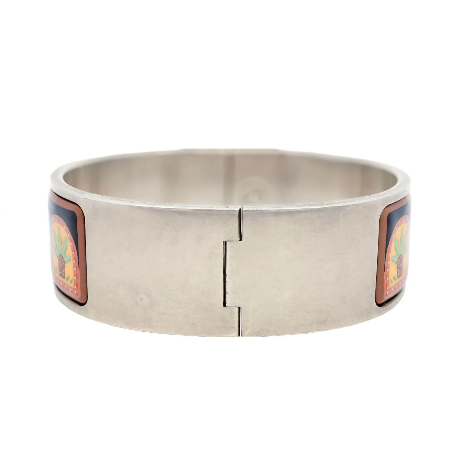 Vintage Hermes Sterling Silver Enamel "Clic Clac" Bracelet - Image 4