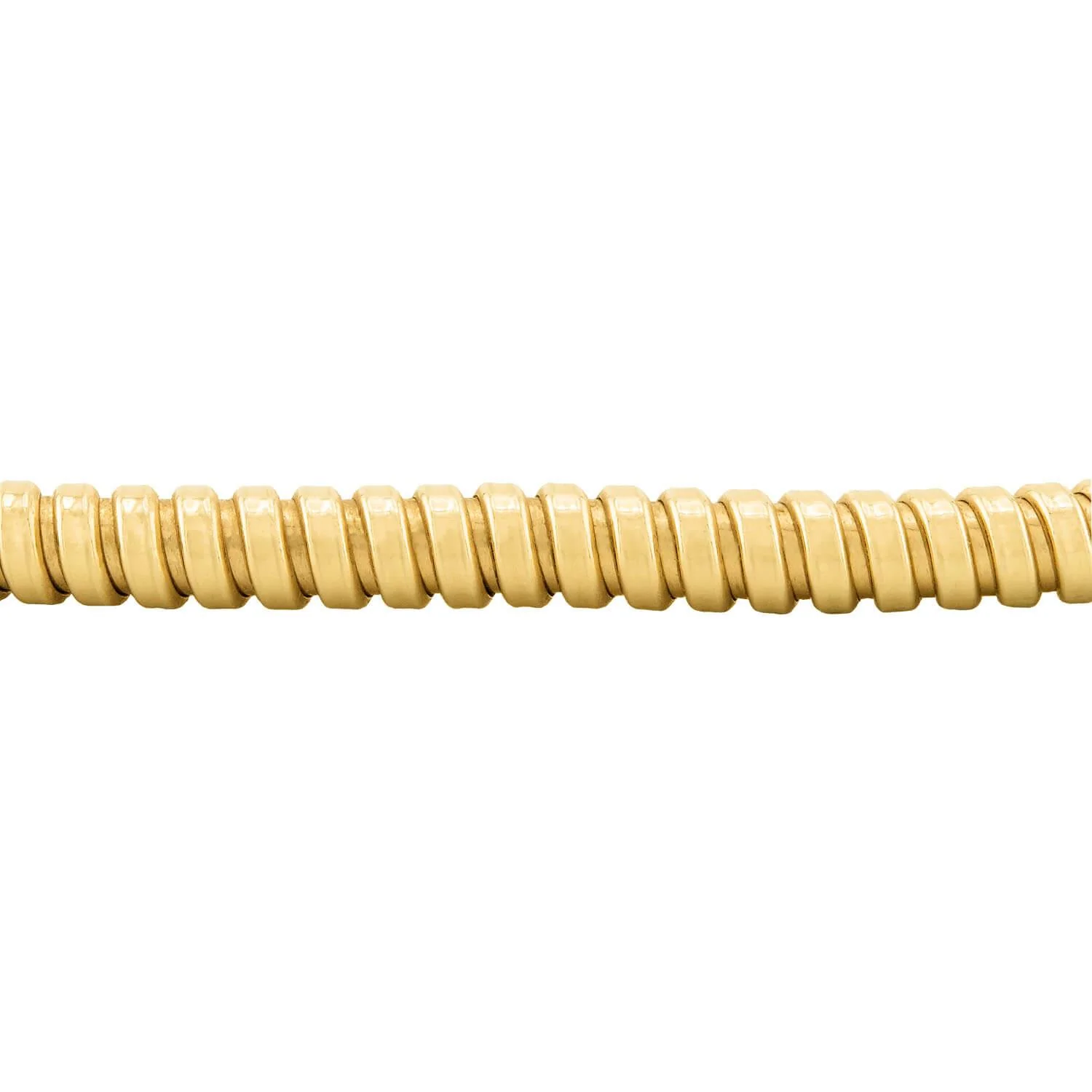 Vintage Italian 14k Gas Pipe Necklace 16" - Image 3