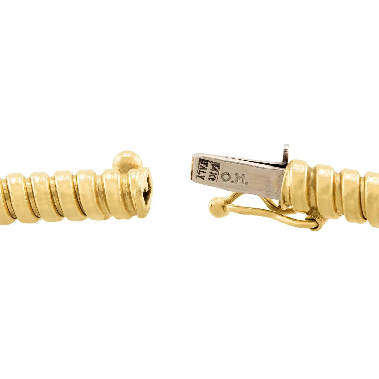 Vintage Italian 14k Gas Pipe Necklace 16" - Image 4