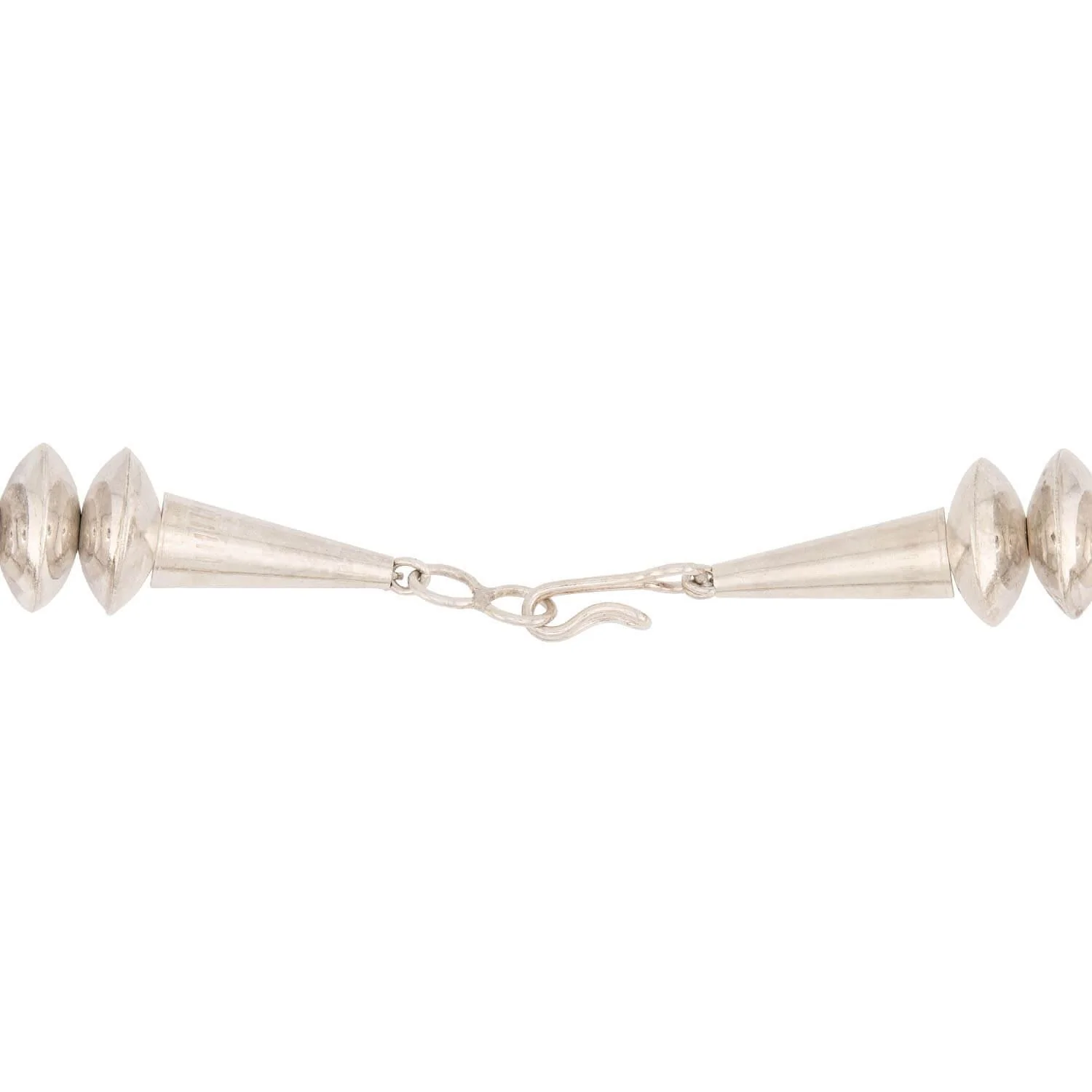 Vintage Native American Sterling Silver Conch Bead Necklace - Image 4