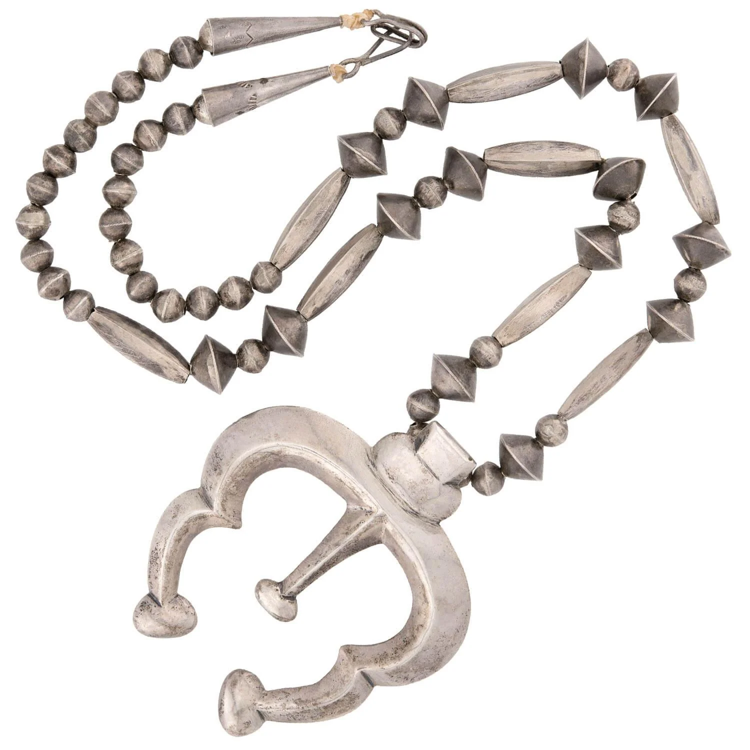 Vintage Native American Sterling Silver Statement Necklace - Image 2