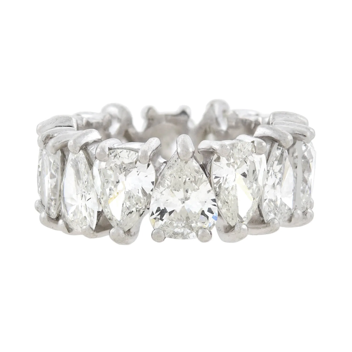 Vintage Platinum Pear Brilliant Cut Diamond Eternity Band 7.56ctw - Image 2