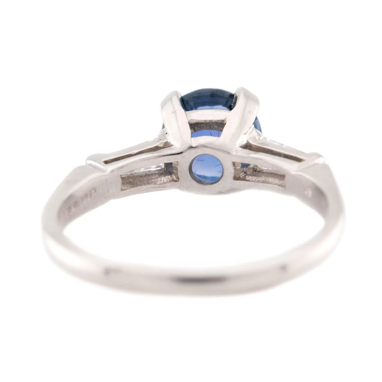 Vintage Platinum Sapphire and Diamond Engagement Ring 1.25ct - Image 6