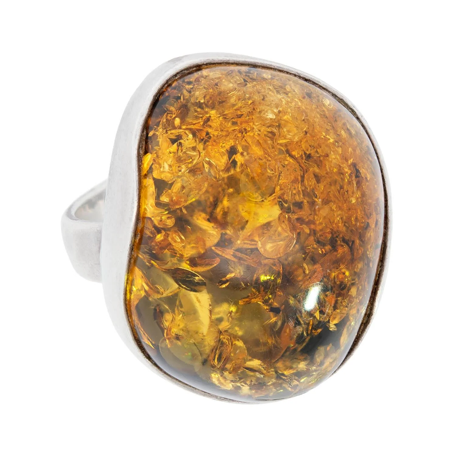 Vintage Polish Sterling Silver Baltic Amber Ring - Image 2