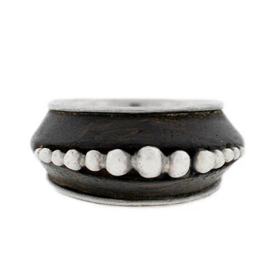 SPRATLING Vintage Rose Wood & Sterling Silver Ring - Image 2