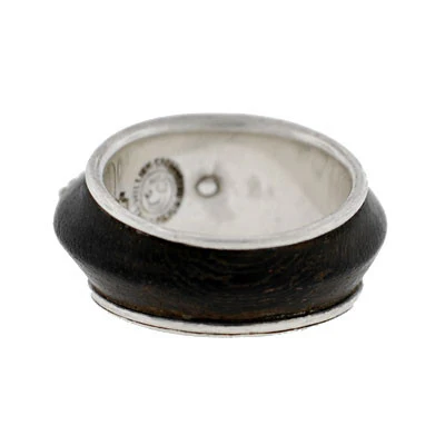 SPRATLING Vintage Rose Wood & Sterling Silver Ring - Image 4