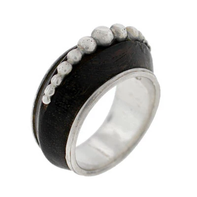 SPRATLING Vintage Rose Wood & Sterling Silver Ring - Image 6