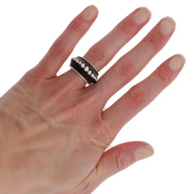SPRATLING Vintage Rose Wood & Sterling Silver Ring - Image 8