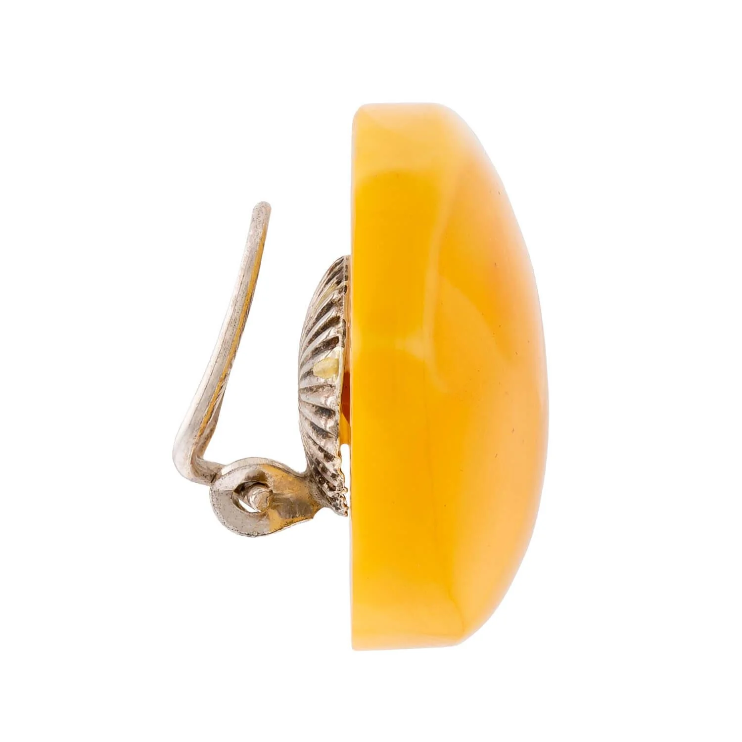Vintage Sterling Silver Butterscotch Baltic Amber Earrings - Image 2