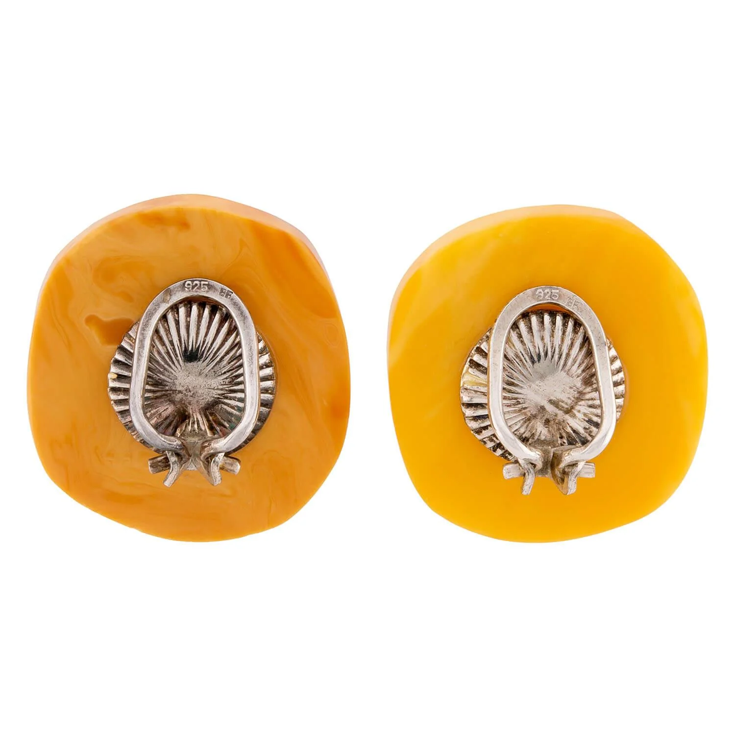 Vintage Sterling Silver Butterscotch Baltic Amber Earrings - Image 3