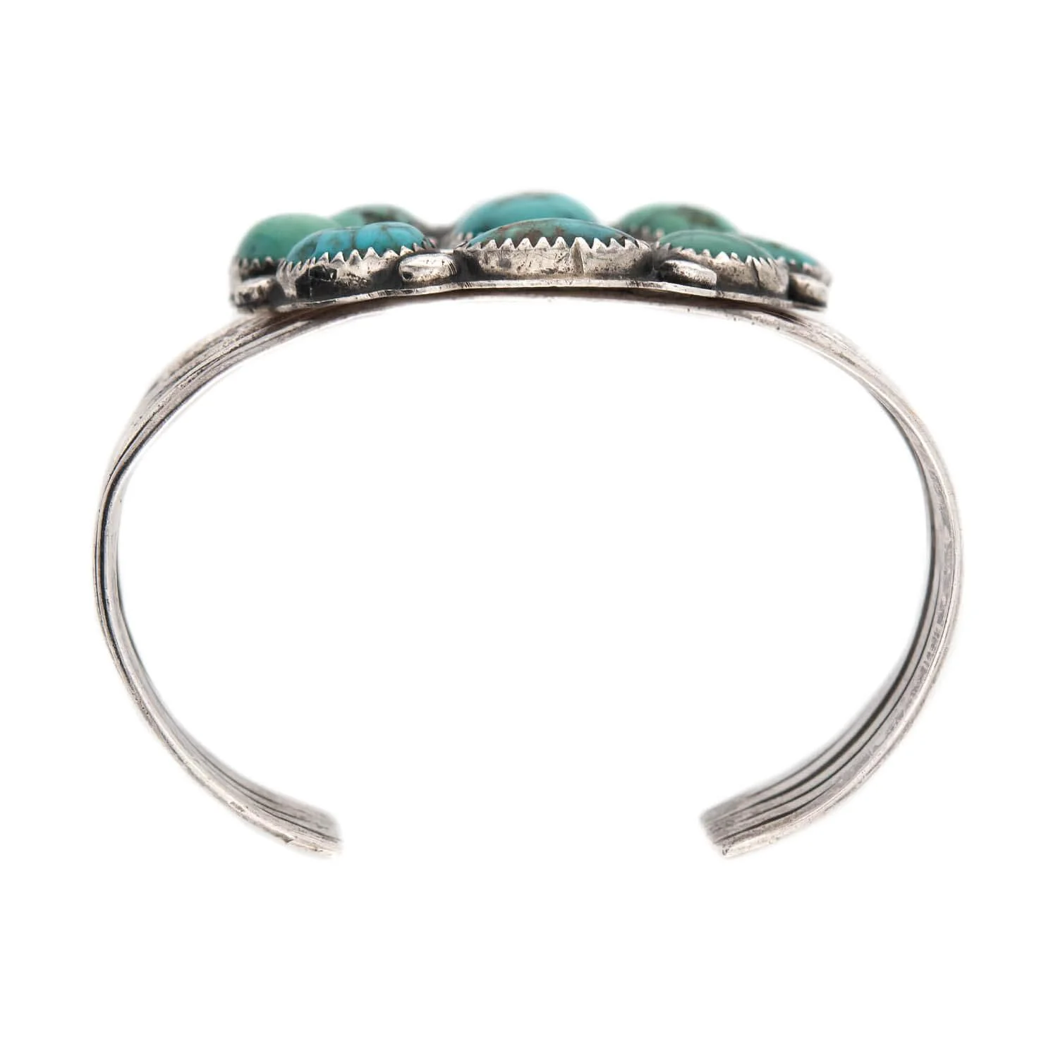 Vintage Sterling Silver Native American Turquoise Cuff Bracelet - Image 3