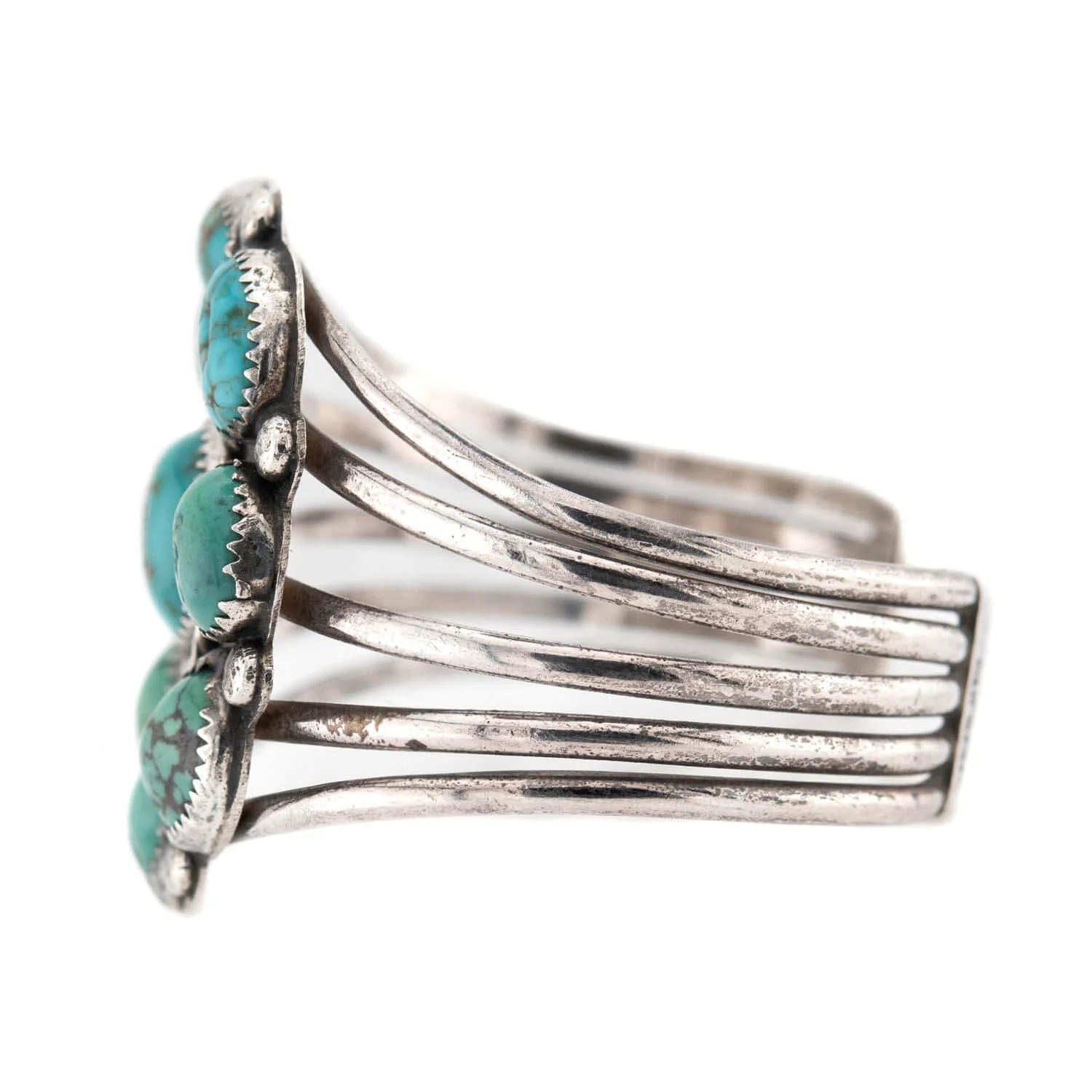 Vintage Sterling Silver Native American Turquoise Cuff Bracelet - Image 4