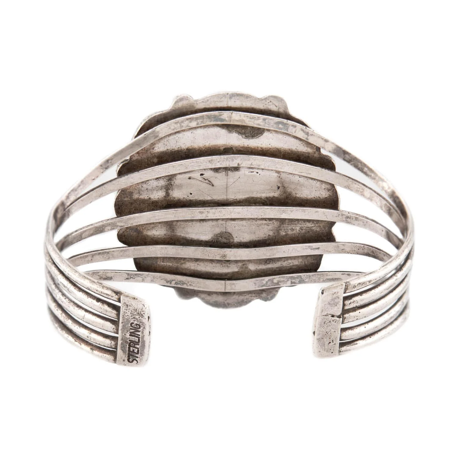 Vintage Sterling Silver Native American Turquoise Cuff Bracelet - Image 5